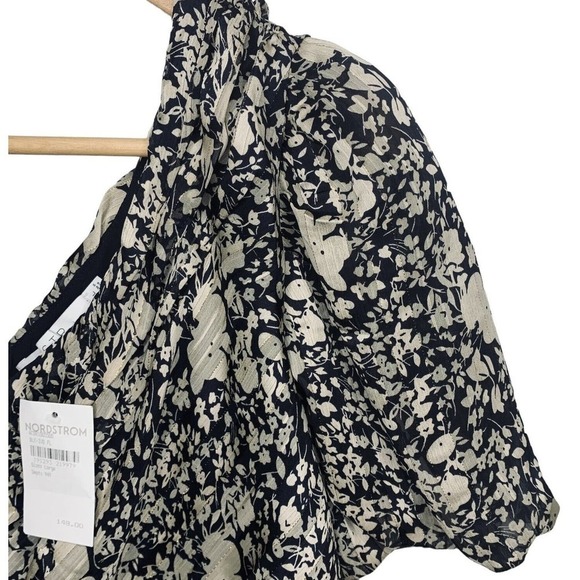 ASTR Santorini Floral One Shoulder Dress Womens Size L Black Ivory NWT $158 - Picture 10 of 16